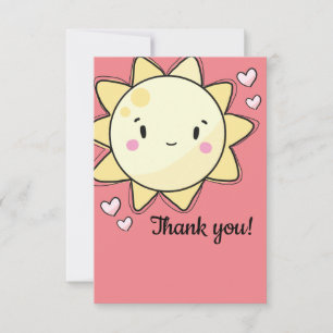 Agradecimiento Nuestros pequeños Chicas de sol rosado - Tarjeta d