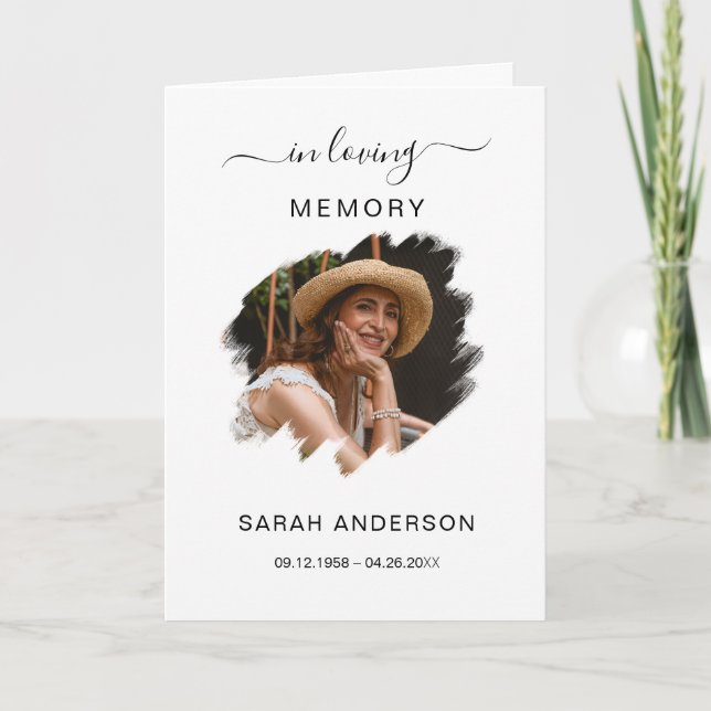 Agradecimiento Obituario funerario de servicio con tarjeta de agr (Anverso)