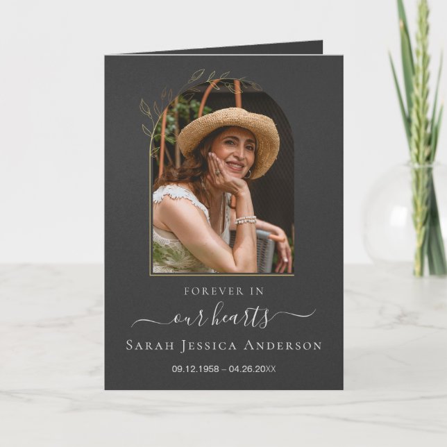 Agradecimiento Obituario funerario de servicio con tarjeta de agr (Anverso)