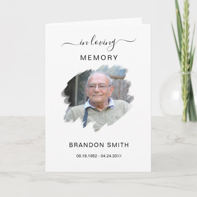 Agradecimiento Obituario funerario de servicio con tarjeta de agr (Anverso)