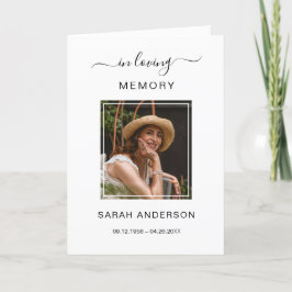 Agradecimiento Obituario funerario de servicio con tarjeta de agr