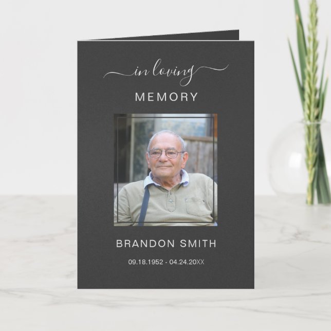 Agradecimiento Obituario funerario de servicio con tarjeta de agr (Anverso)