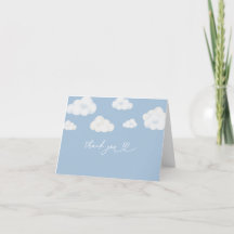 Oh Baby Blue Cloud Baby Shower Tarjeta de agradeci