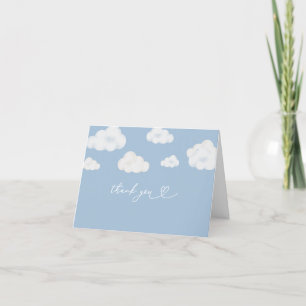 Agradecimiento Oh Baby Blue Cloud Baby Shower Tarjeta de agradeci
