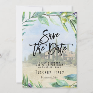 Agradecimiento Olivas italianas tarjeta de aviso de boda de la re