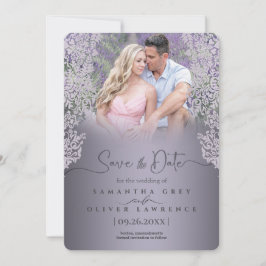 Agradecimiento Ornate Grayish Pink Damask Guardar la tarjeta de f