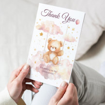 Oso de peluche adorable – Tarjeta de agradecimient