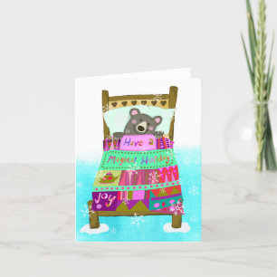 Agradecimiento Oso mágico en tarjeta de felicitación Bed BLANK