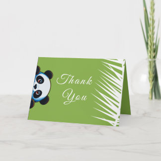 Agradecimiento Oso Panda Lindo Hojas Tropicales Tarjeta de Agrade