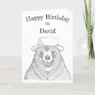 Agradecimiento Oso sonriente / Tarjeta de cumpleaños personalizad