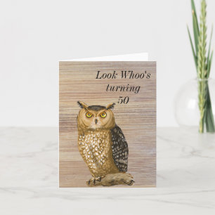Agradecimiento Owl 50.ª tarjeta de cumpleaños