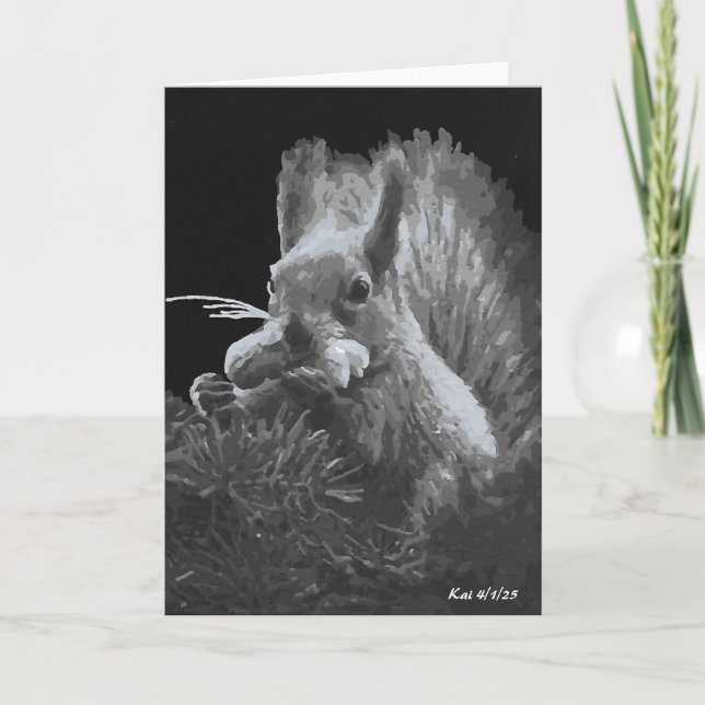 Agradecimiento Paddy Cake, Tarjeta plegada de ardilla (Anverso)