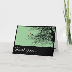 Agradecimiento Pájaros del amor, tarjeta de agradecimiento.