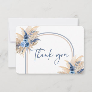 Agradecimiento Pampas Grass Boy blue arch tarjeta de agradecimien