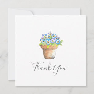 Agradecimiento Pansies acuarelas potentes Tarjeta de agradecimien