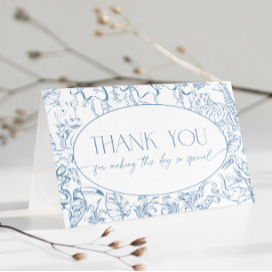 Agradecimiento para Baby Shower Blue Safari Toile 