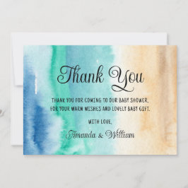 Agradecimiento para Baby Shower de Acuarela de Pla