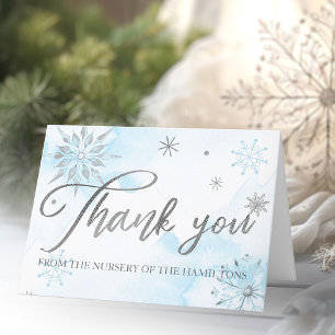 Agradecimiento para Baby Shower de Copos de Nieve 