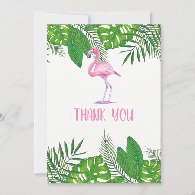 Agradecimiento para Baby Shower de Flamingo Tropic (Anverso)