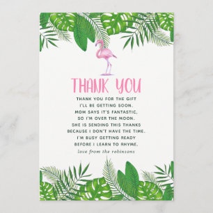Agradecimiento para Baby Shower de Flamingo Tropic