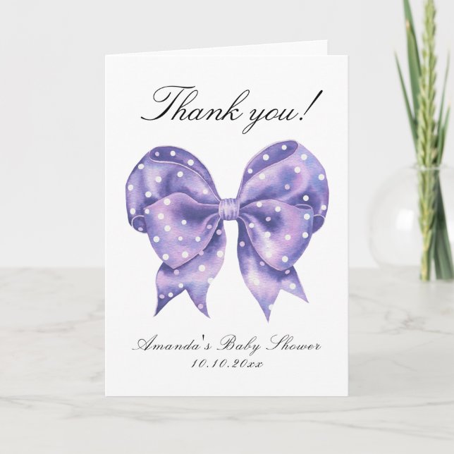 Agradecimiento para baby shower de lunares con laz (Anverso)