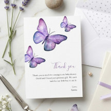 Agradecimiento para Baby Shower de Mariposa Minima