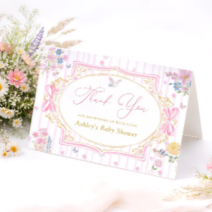Agradecimiento para Baby Shower de Niña en Jardín