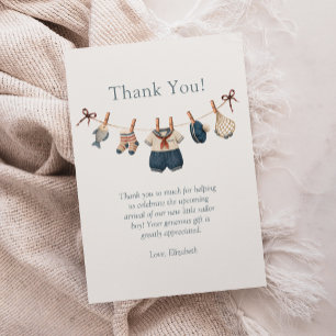 Agradecimiento para Baby Shower de Niño Náutico