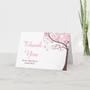 Agradecimiento para Baby Shower de pájaro floral r