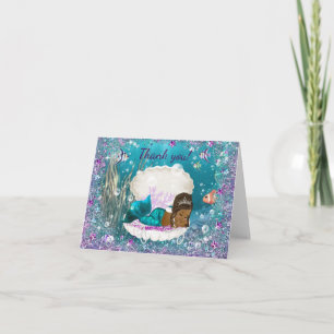Agradecimiento para Baby Shower de Sirena Afroamer