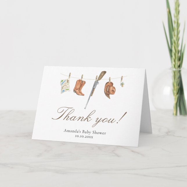 Agradecimiento para baby shower de Watercolor Hunt (Anverso)