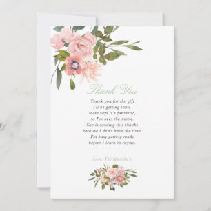 Agradecimiento para Baby Shower Floral Blush y Sag