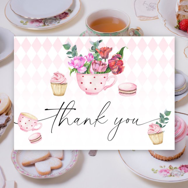 Agradecimiento para baby shower Tea Party Flowers (Subido por el creador)