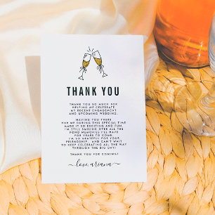Agradecimiento para Bridal Shower de Champagne con