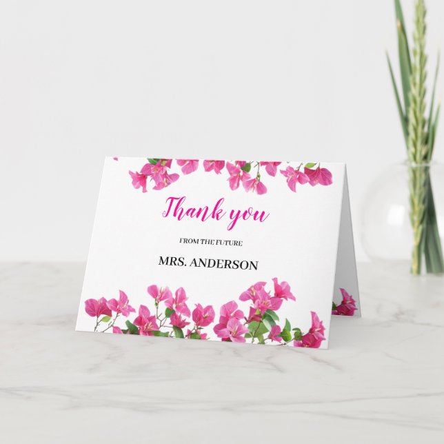 Agradecimiento para Despedida de Soltera Floral de (Anverso)