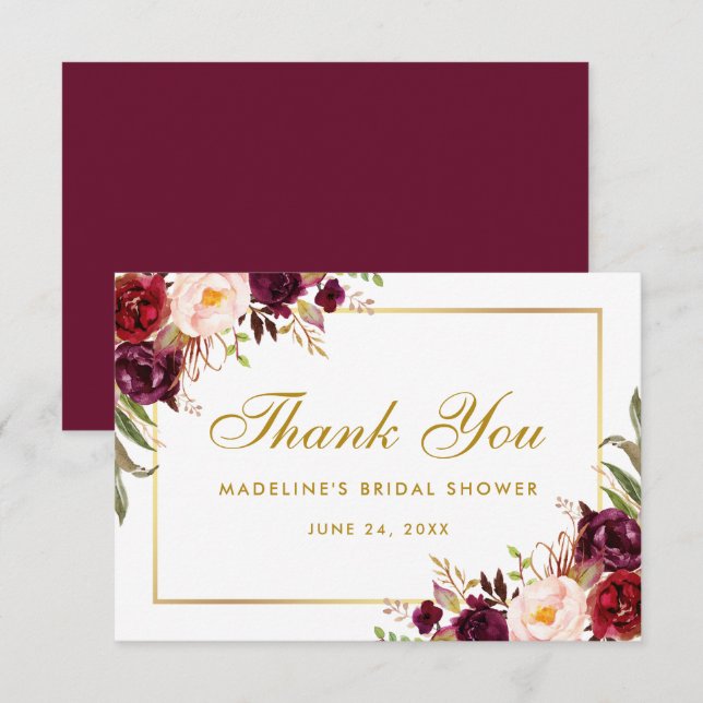 Agradecimiento para Despedida de Soltera Floral Do (Anverso / Reverso)