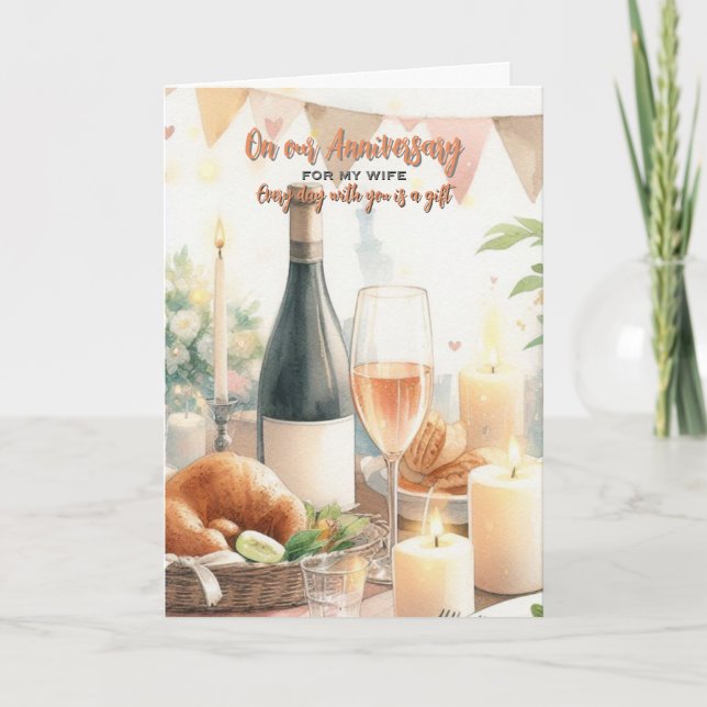 Agradecimiento Para mi esposa Boda Aniversario de la tarjeta de s (Anverso)