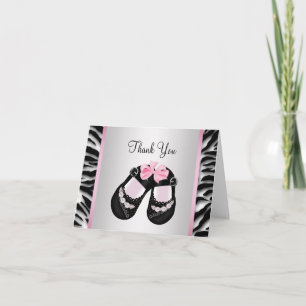 Agradecimiento para Pink Zebra Rosa y Negro para B