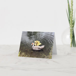 Agradecimiento Pato mami con bollos doblados tarjeta de agradecim