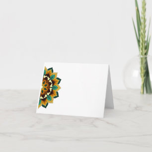 Agradecimiento Patrón de Mandala 02 en amarillo y tarjeta de agra