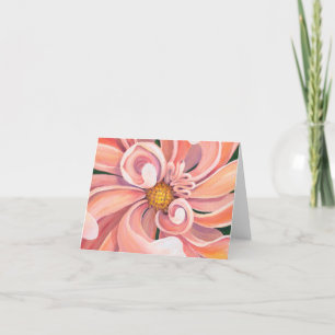 Agradecimiento Peachy Pink Dahlia - Tarjeta de saludo en blanco