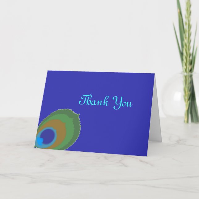 Agradecimiento Peacock personalizable tarjeta de bienvenida (Anverso)