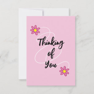 Agradecimiento Pensando en la tarjeta de felicitación rosa