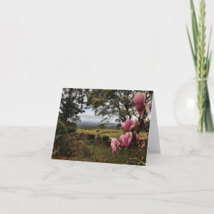 Agradecimiento Pensando en la tarjeta de Magnolias rosadas