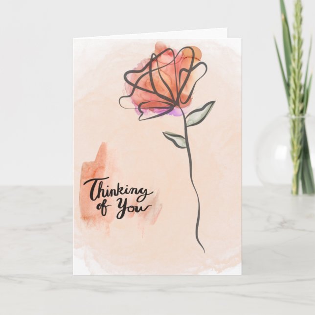 Agradecimiento Pensar en tu tarjeta de condolencias de simpatía (Anverso)