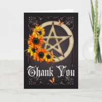 Pentagram 9 Wicca Gracias Tarjeta De Saludo