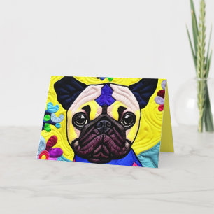 Agradecimiento Pequeña Calma De Cachorro De Pug Como Tarjeta De C