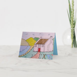 Agradecimiento Pequeña Casa Junto A La Tarjeta De Cumpleaños Del