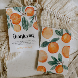 Agradecimiento Pequeña Naranja Cutie Cumpleaños - Tarjeta de agra