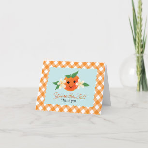 Agradecimiento Pequeña Naranja de corbata doblada tarjeta de agra